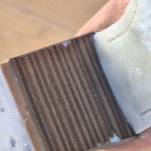 Old Navy Vegan Suede Block Heel Booties size 8 Zip Ankle Boots Brown - Picture 16 of 16